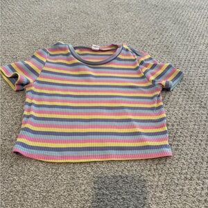 SHEIN Shirt Sleeve Fitted Cropped Top